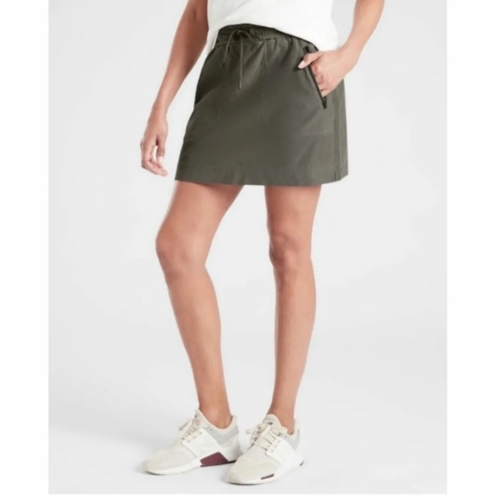 Athleta Light Olive Twill Farallon Skirt - Picture 7 of 7